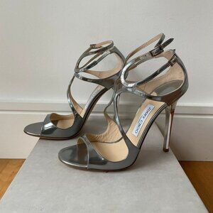 Jimmy Choo Lance silver heels